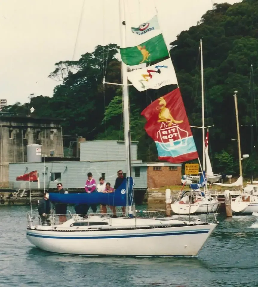 Tip Top Flag flying on the Dibble Family Yacht